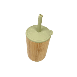 Verre Avec Couvercle Et Paille Vert Pastel