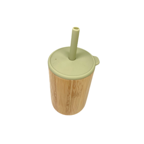 Verre Avec Couvercle Et Paille Vert Pastel