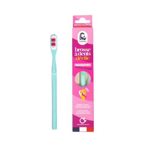 Brosse à dents (2pièces) - Extra souple - Vert d'eau