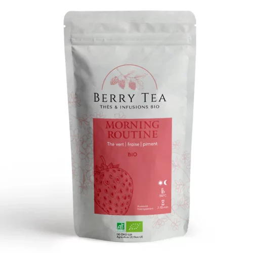 Morning routine - Thé vert fraise et piment - Lot de 2x 80gr