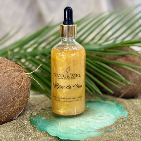 Huile irisée parfumée "Rêve de coco" - 100ml