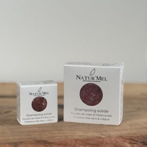 Shampoing solide - sans sulfate - Poudre de rose & hibiscus bio - 90gr