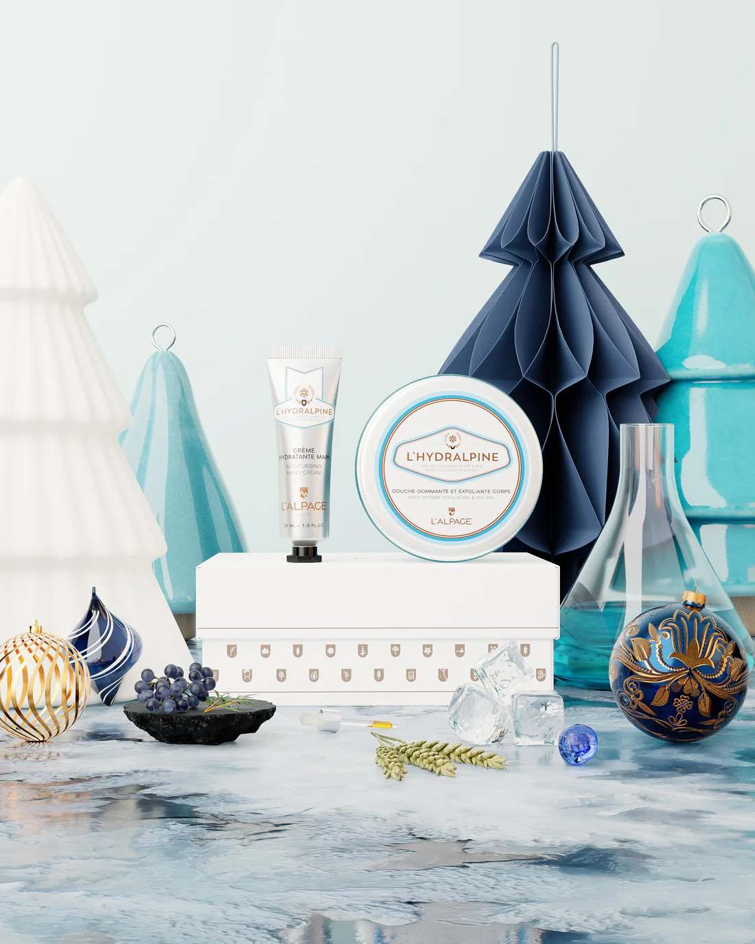 Set L'HYDRALPINE - Douche Gommante Exfoliante 200ml + Crème Hydratante Main – Image 2